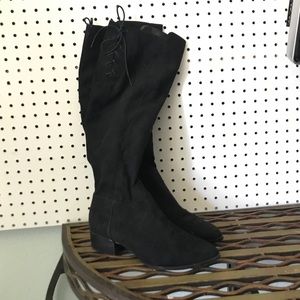 Black knee high boots